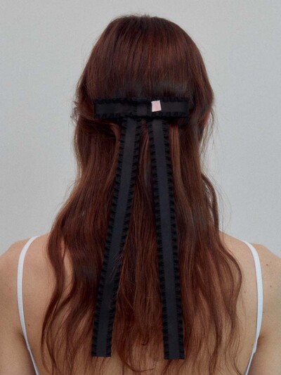 frill ribbon clip 30 - noir