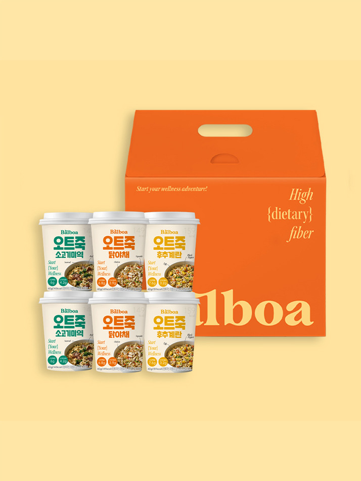 발보아 오트밀 죽 간편 아침 선물세트 6개입