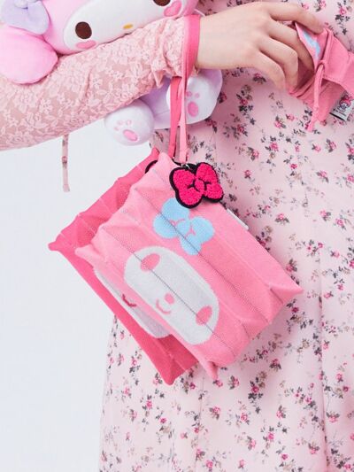 Lucky Pleats Knit Clutch S My Melody Pink Punch