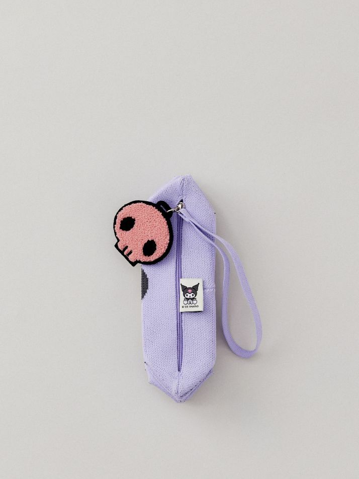 Lucky Pleats Knit Clutch S Kuromi Lavender