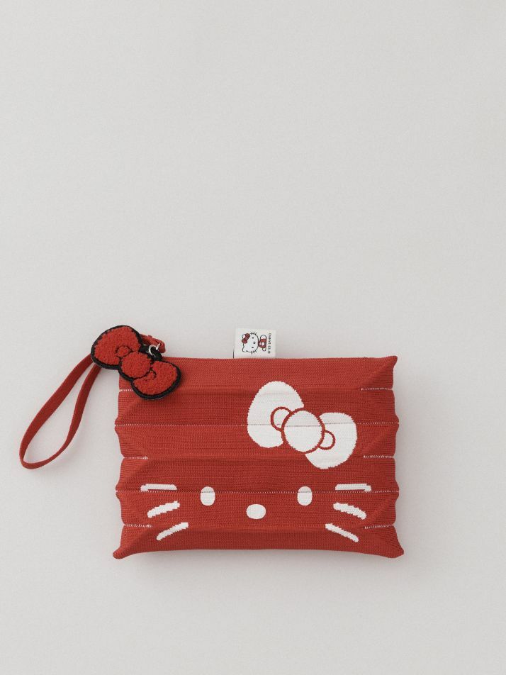 Lucky Pleats Knit Clutch S Hello Kitty Barbados Red