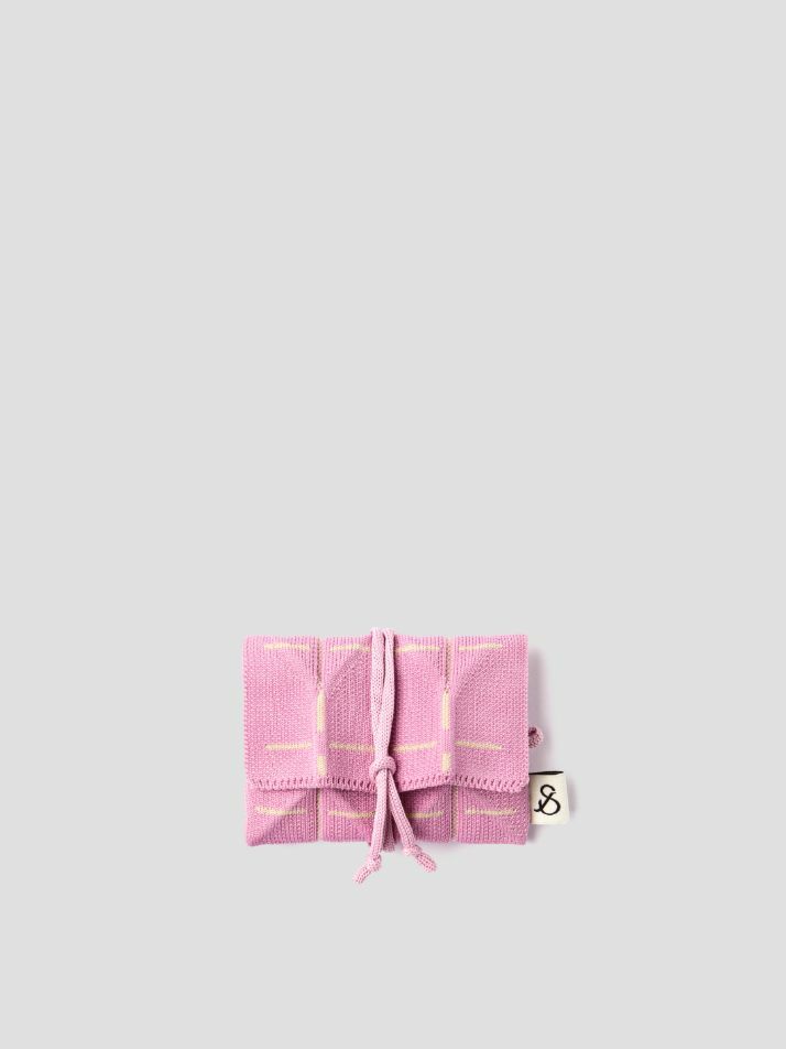 Lucky Pleats Knit Card Wallet Grid (ALL)