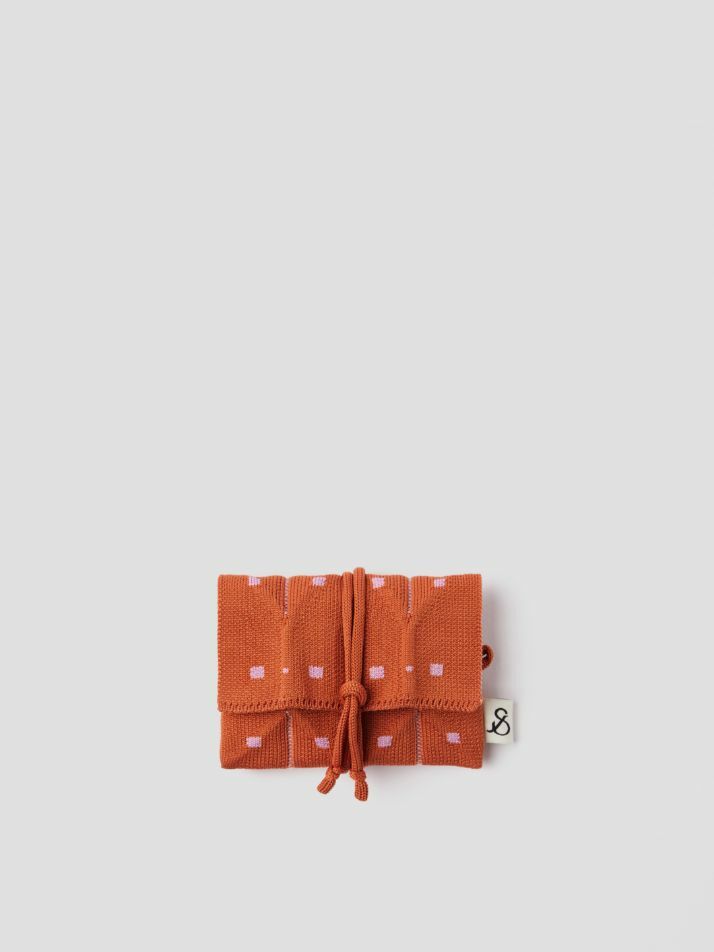 Lucky Pleats Knit Card Wallet Grid (ALL)