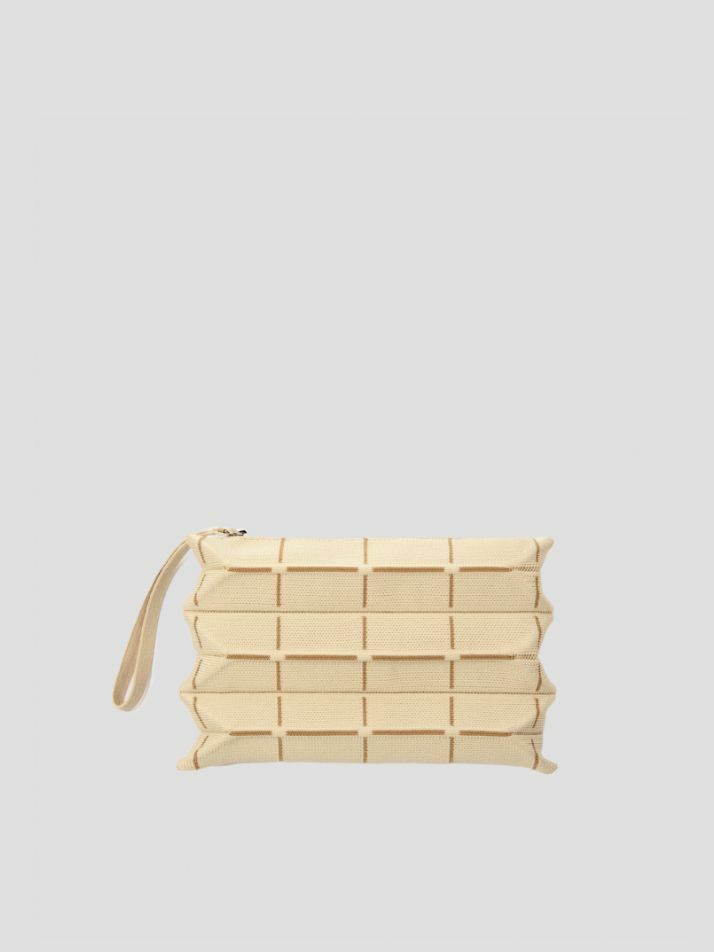 Lucky Pleats Knit Pouch S Grid (ALL)