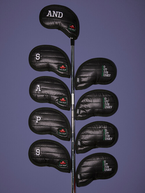 AND GOLF Padded Iron Cover Black
