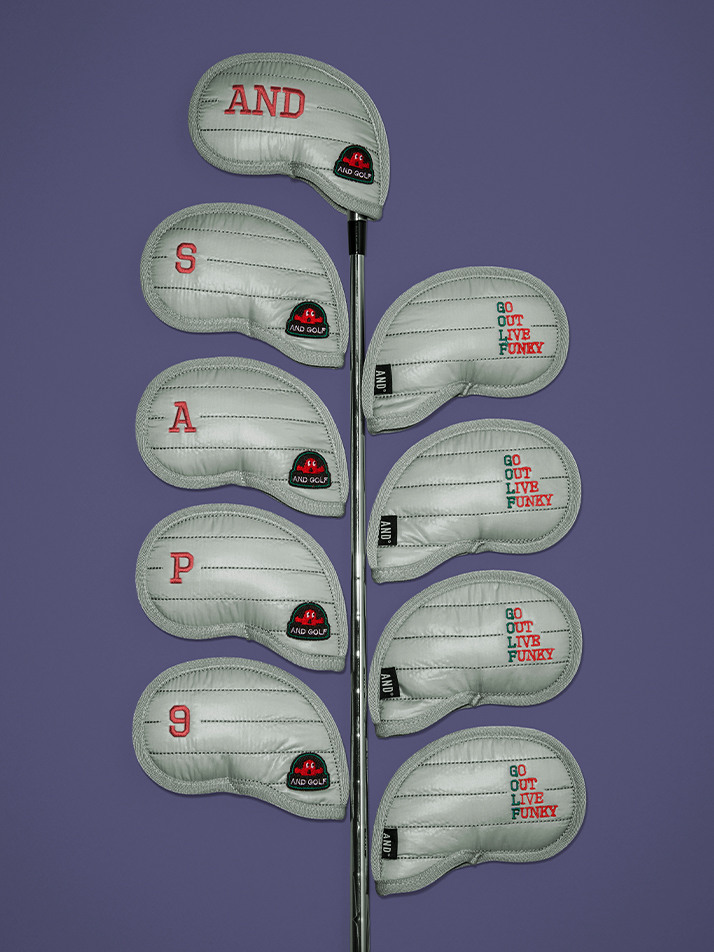 AND GOLF Padded Iron Cover Metalic Gray