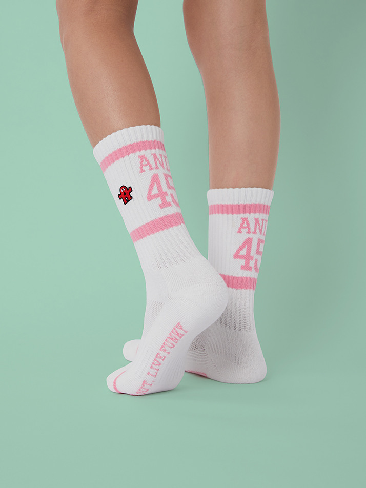 AND45 Crew Socks Pink M