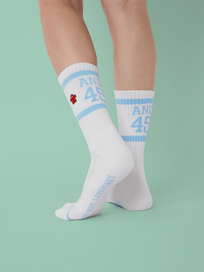 AND45 Crew Socks SkyBlue M