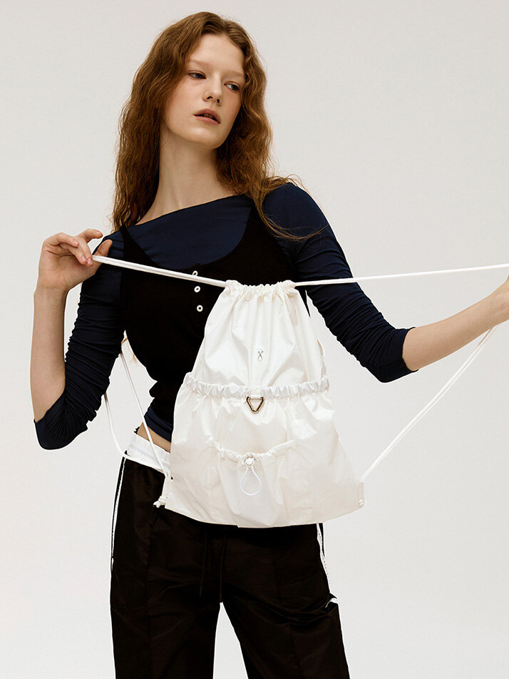 Lightweight Glam Gym Sack White