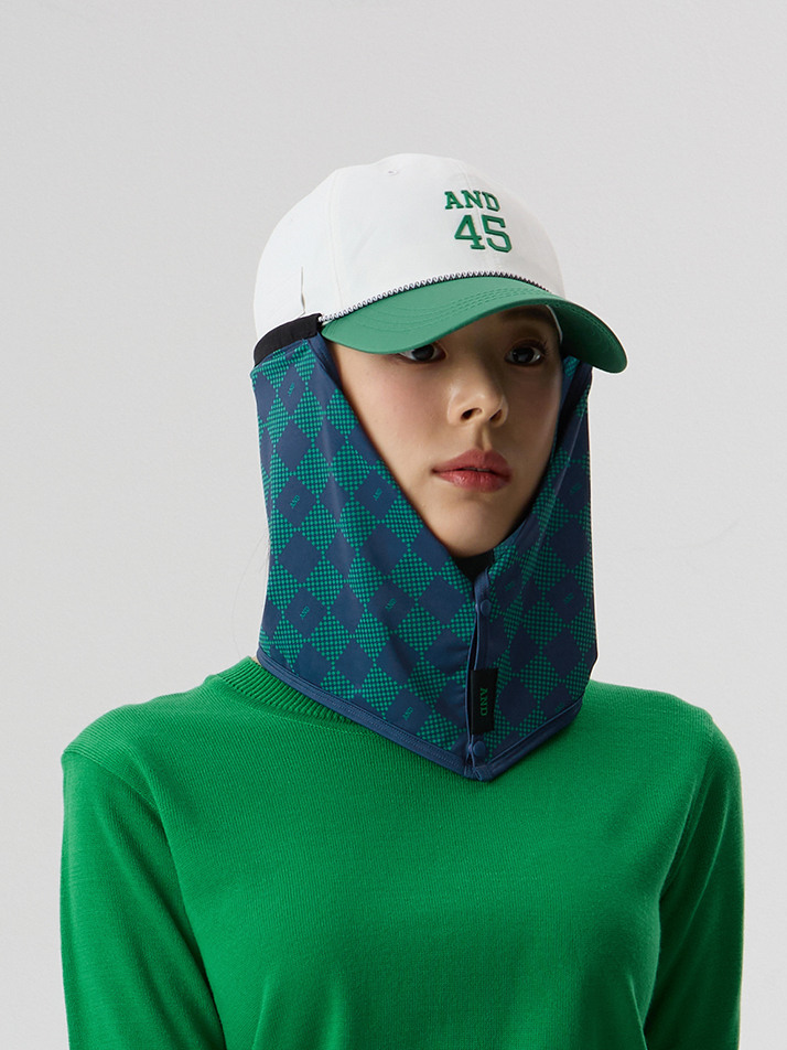 UV Scarf Check Blue Green