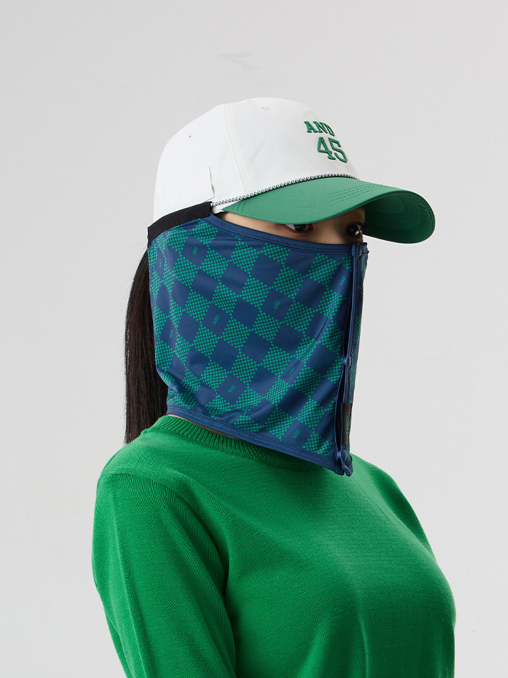 UV Scarf Check Blue Green