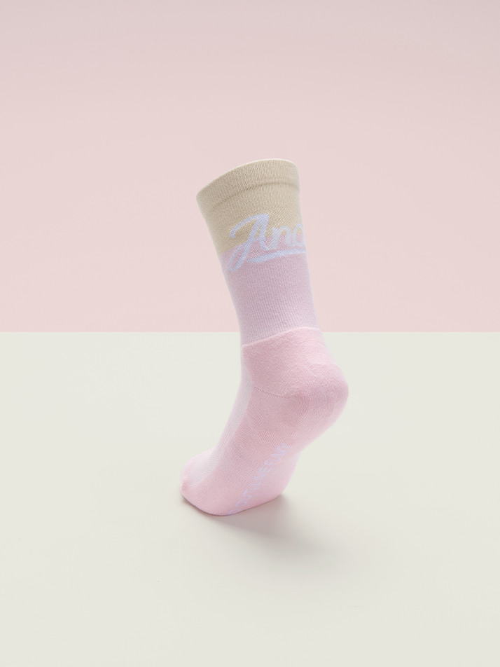 Slim Fit Socks Pink Ivory