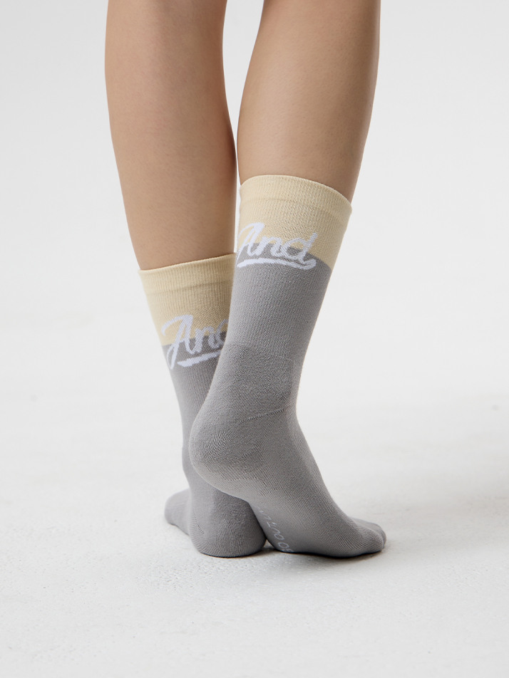 Slim Fit Socks Grey Ivory
