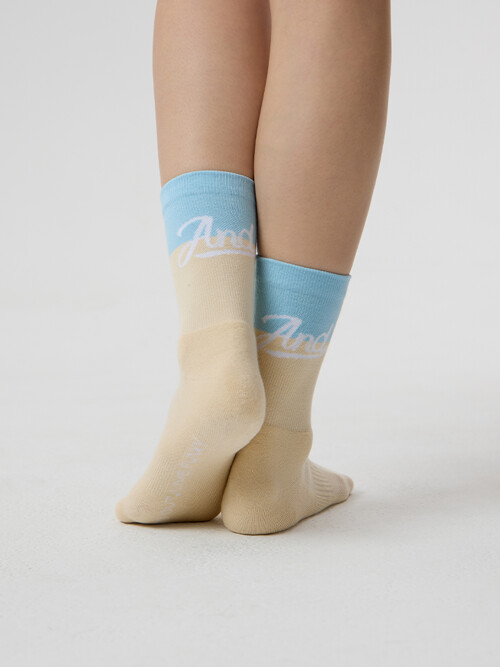 Slim Fit Socks Ivory Blue