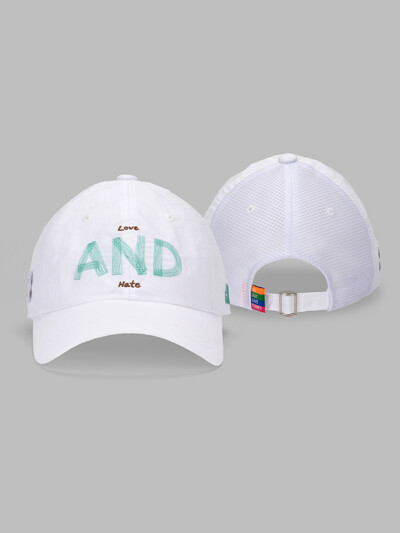 Love and Hate Mesh Ball Cap White