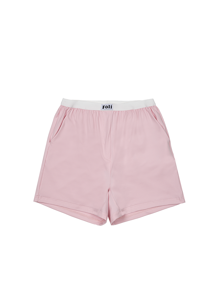 (unisex) 에센셜 스트레치핏 반바지 파자마, 핑크