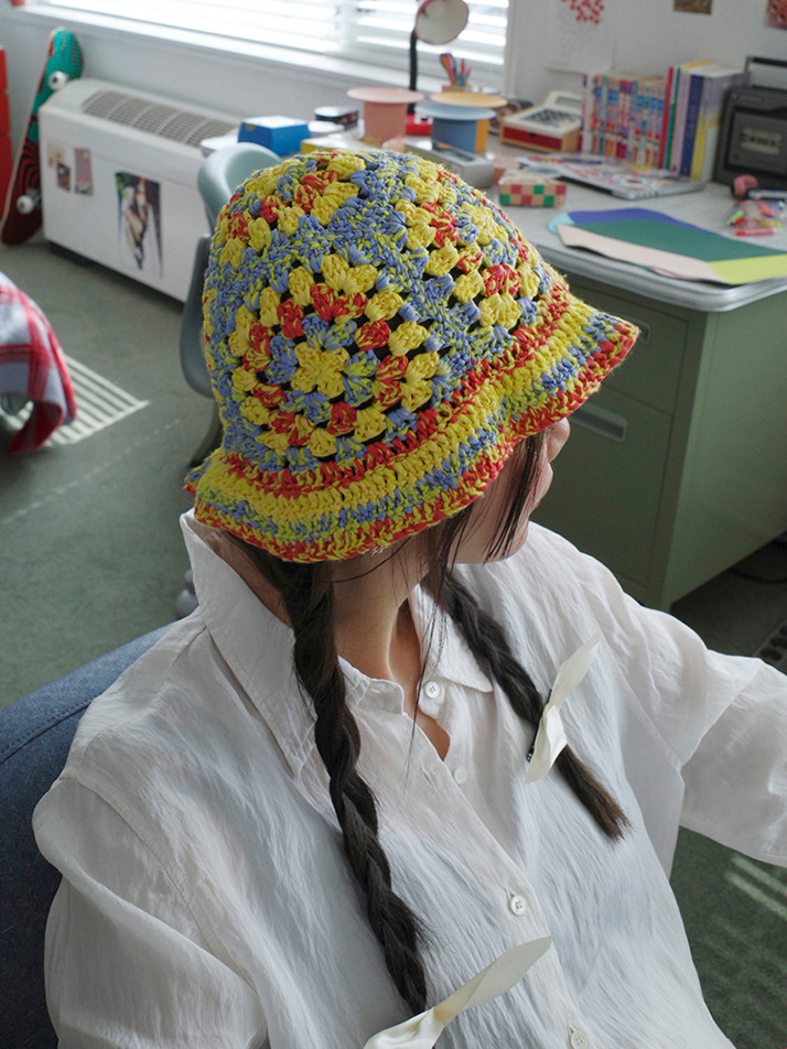 크로셰 버킷햇 옐로우 - VERLOOP 블롭
