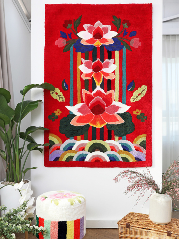 활옷 연꽃 러그 (HWAROT LOTUS RUG)