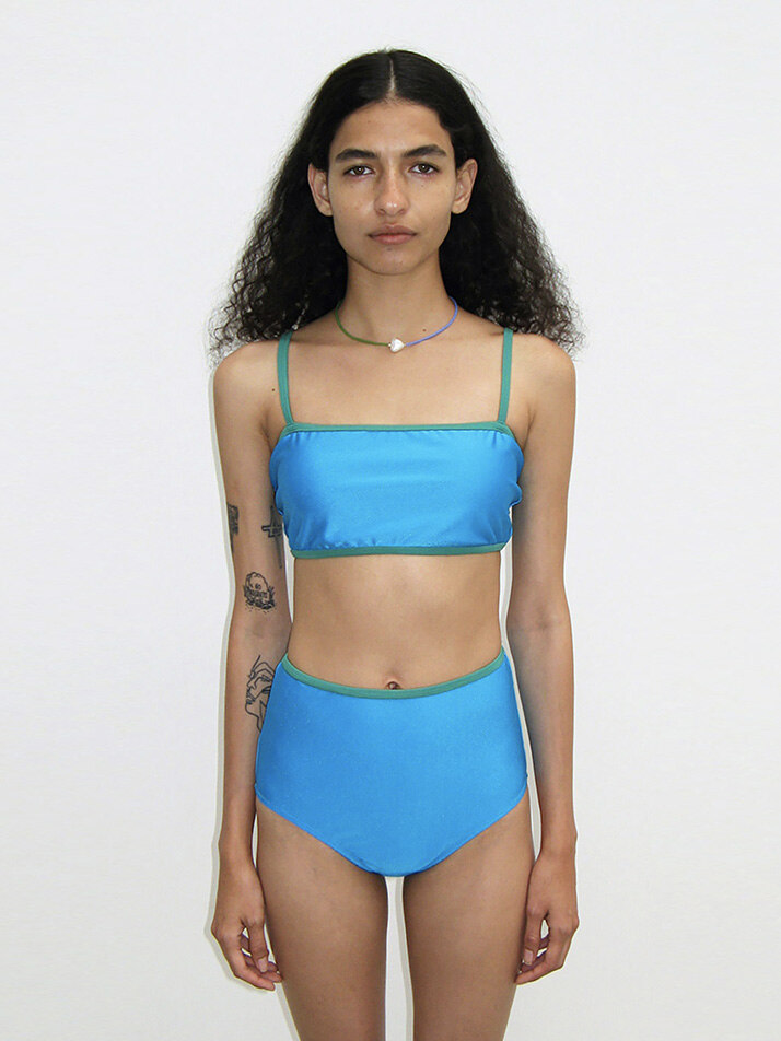 color block bandeau bikini