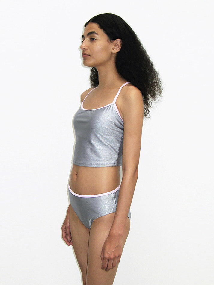 COLOR BLOCK GLITTER BIKINI (silver) ETERNAL JOURNEY