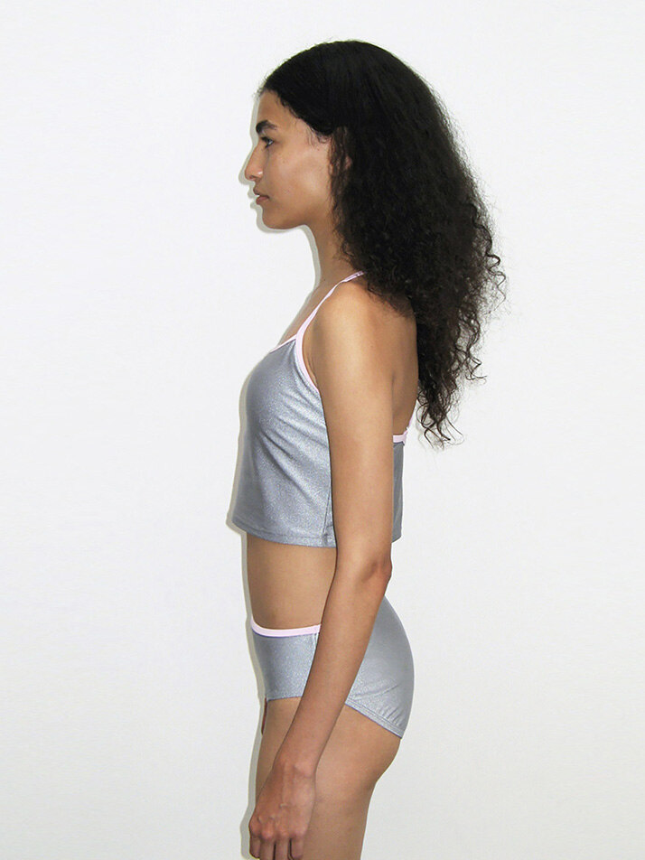 COLOR BLOCK GLITTER BIKINI (silver) ETERNAL JOURNEY