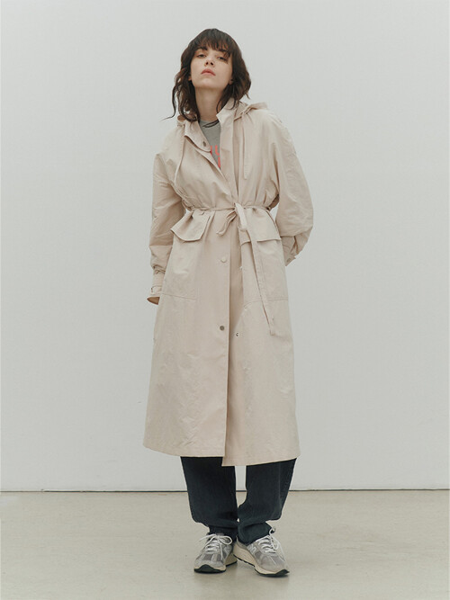 23SS NEROLI HOODED TRENCH - L.BEIGE
