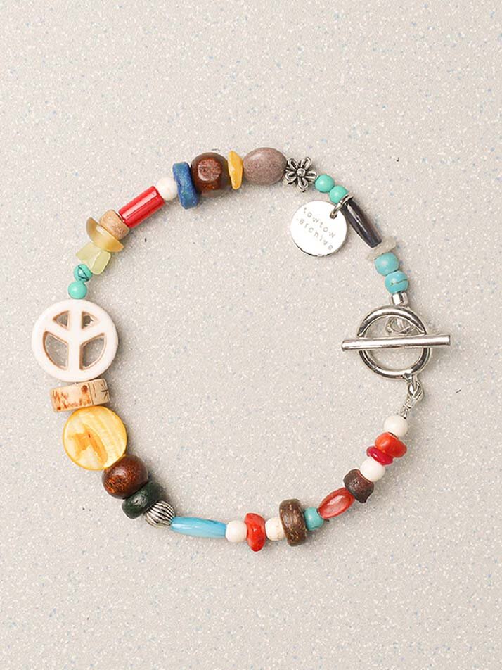 PEACEMARK SYMBOL BRACELET-IVORY : ARCHIVE-001