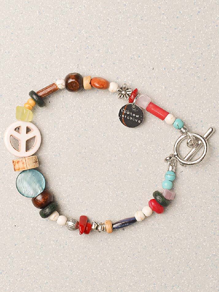 PEACEMARK SYMBOL BRACELET-IVORY : ARCHIVE-001