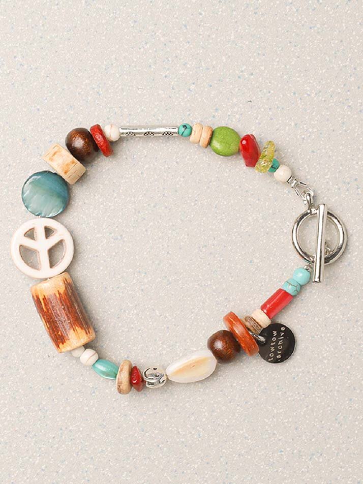 PEACEMARK SYMBOL BRACELET-IVORY : ARCHIVE-001