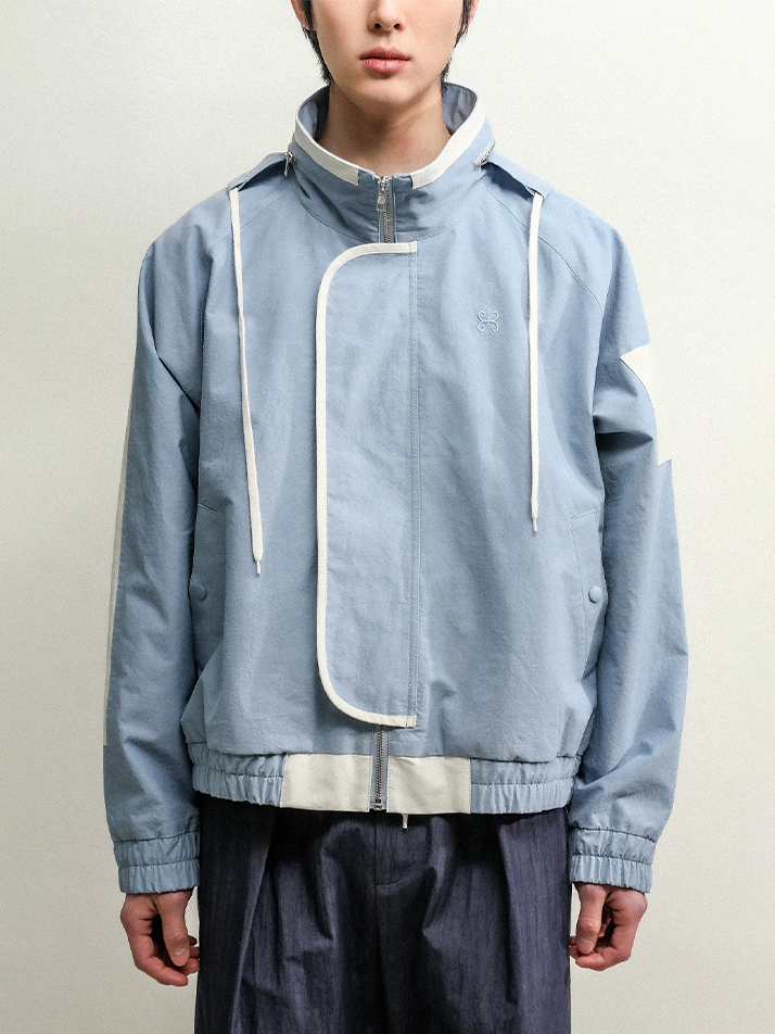 SQUARE UTILITY JUMPER-DUSTY BLUE