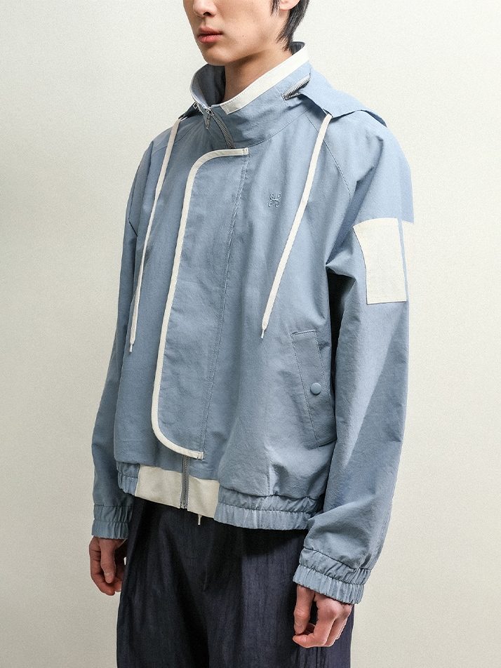 SQUARE UTILITY JUMPER-DUSTY BLUE