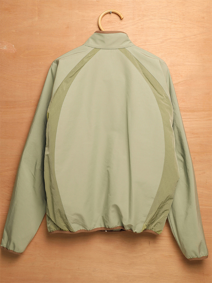 ASYMMETRIC WAVE ZIPPED JACKET-EARTHY GREEN