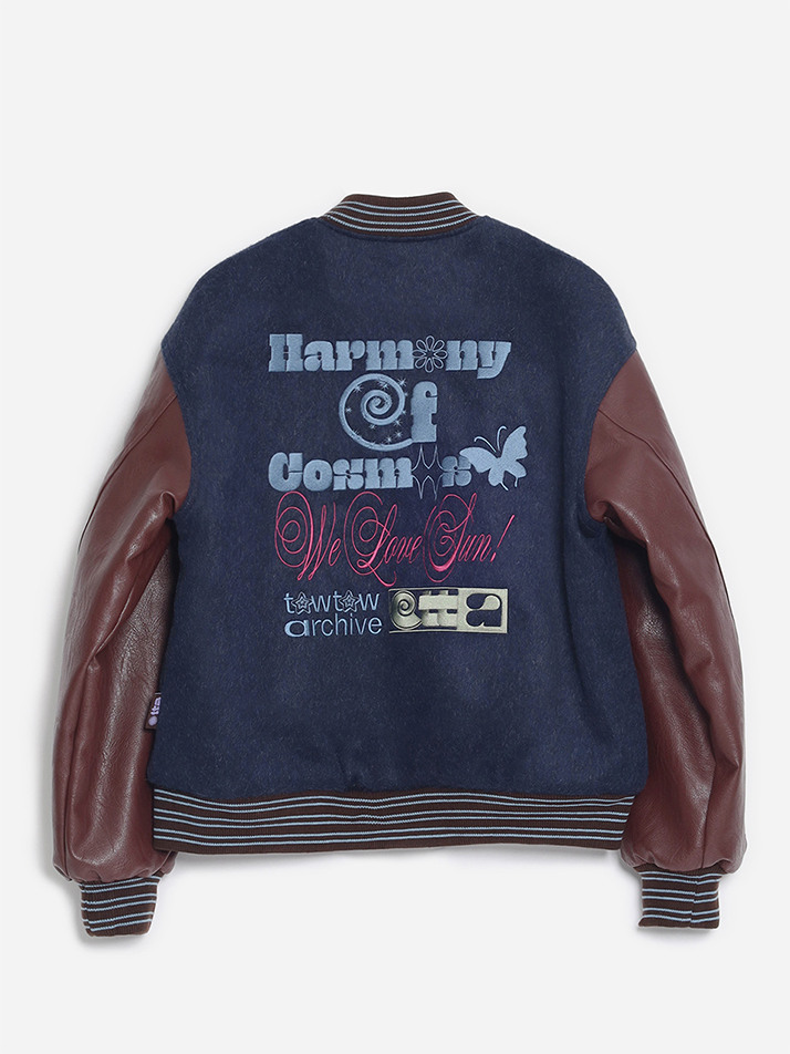 Grandpa's Varsity Jacket-Wine&Navy