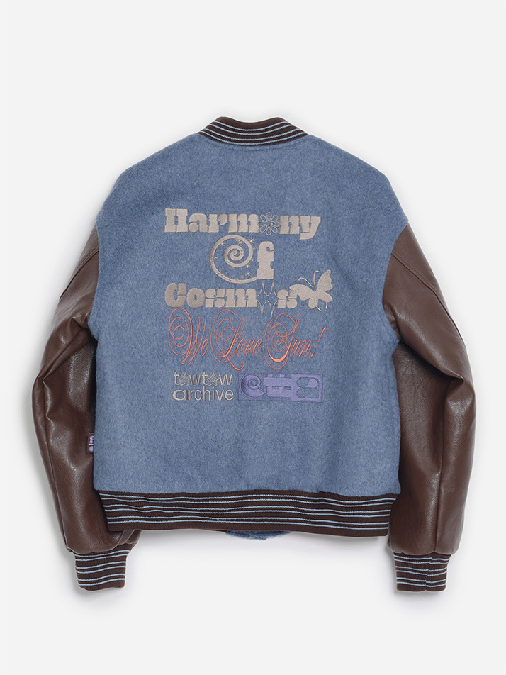 Grandpa's Varsity Jacket-Blue&Walnut
