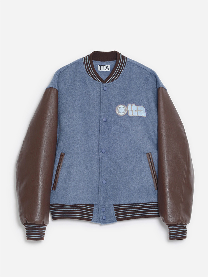 Grandpa's Varsity Jacket-Blue&Walnut
