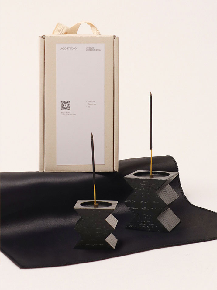 Zigzag Incense Holder_Black (2 size)