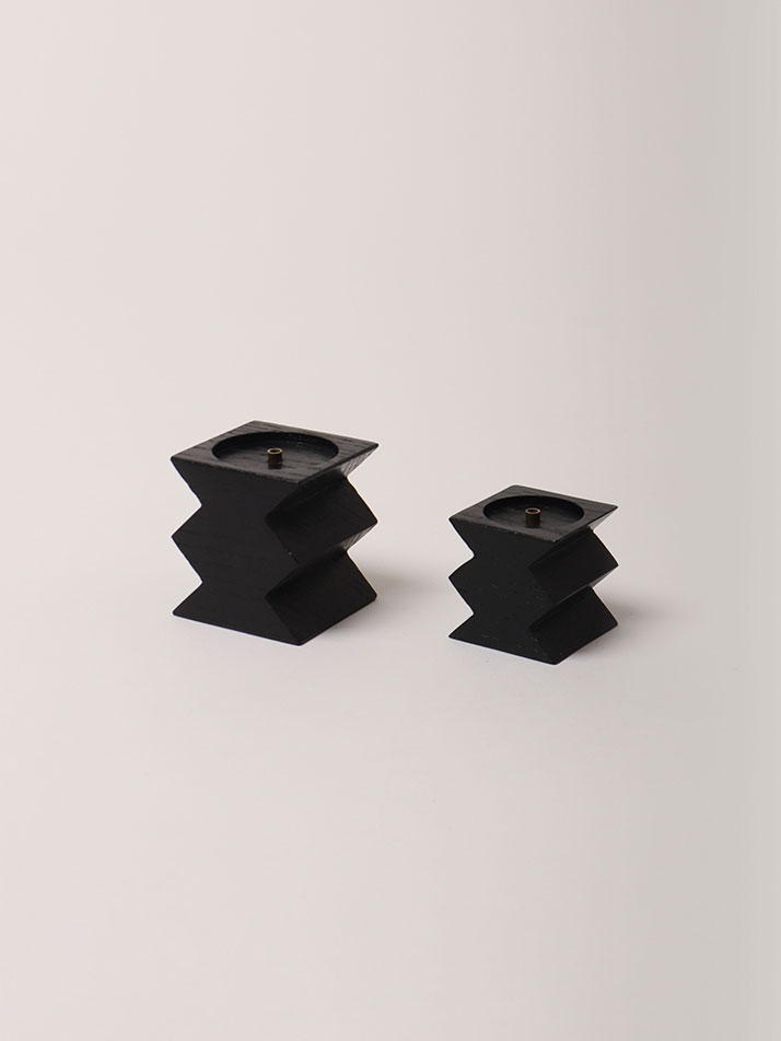 Zigzag Incense Holder_Black (2 size)