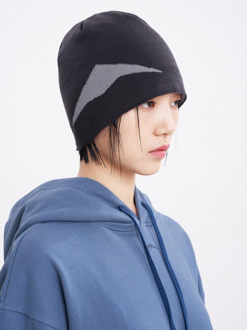 LOGO BEANIE (DARK GREY)