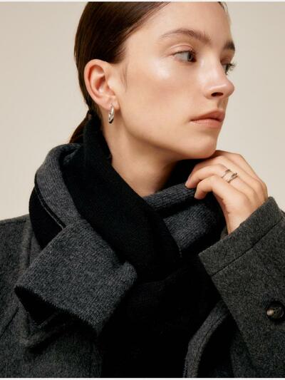 양면 배색 머플러 블랙차콜