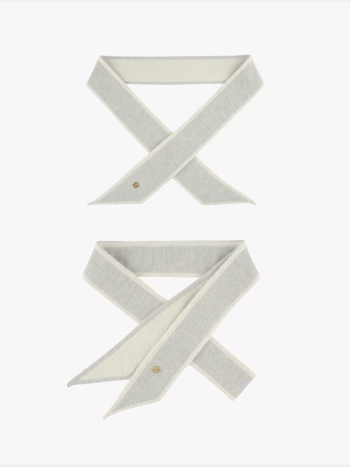 울 100% 트윌리 머플러 숏/롱 라이트그레이