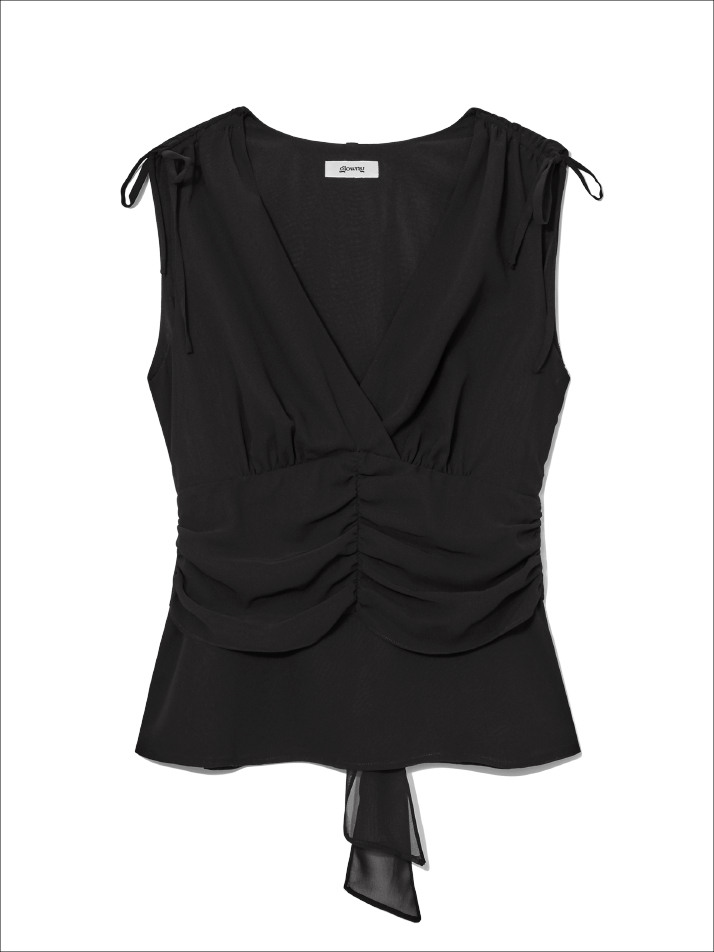 LINA SHIRRING TOP (BLACK)