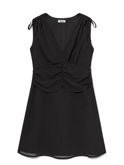 LINA SHIRRING DRESS (BLACK)