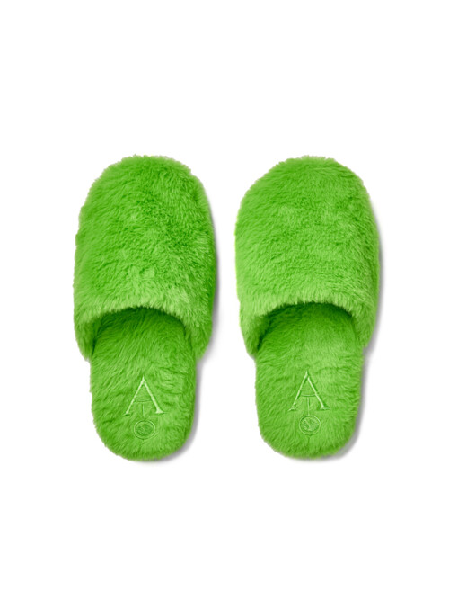 FUR ROOM SHOES_light green