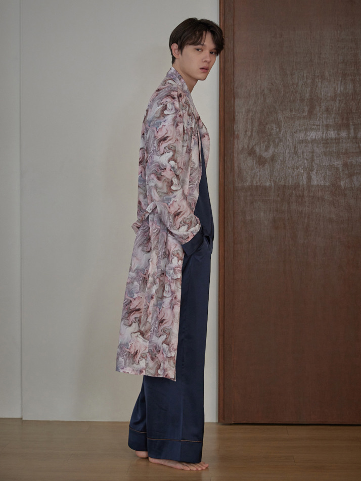 CLASSIC LONG ROBE_marble pink (men)