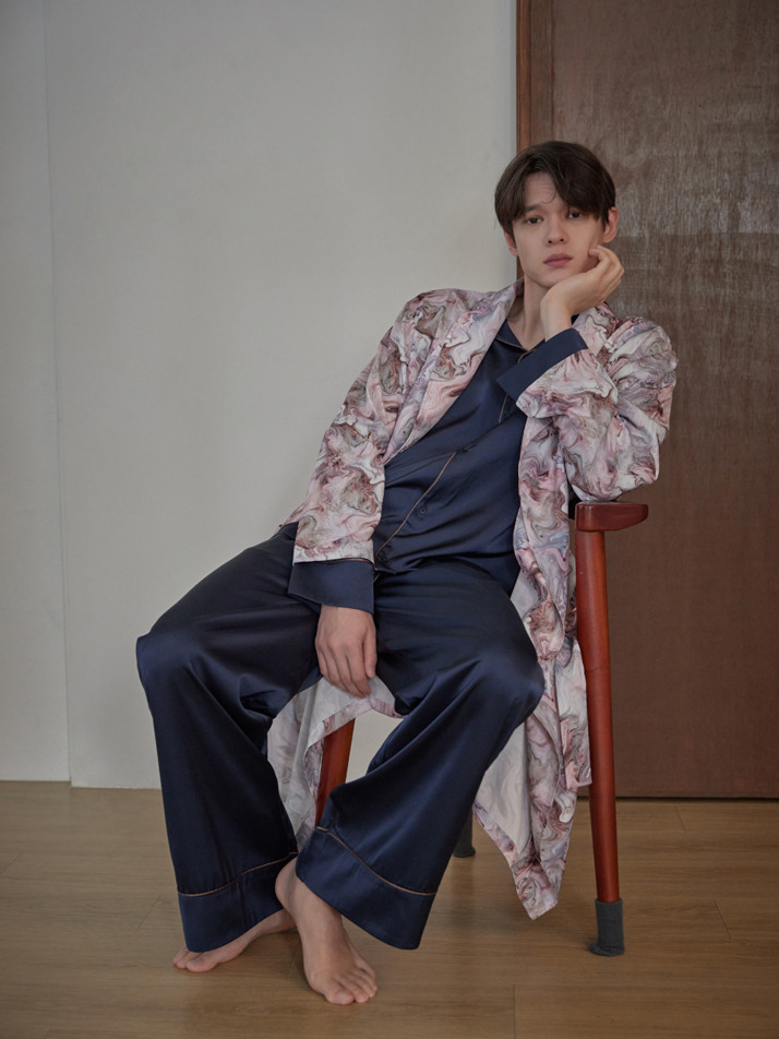 CLASSIC LONG ROBE_marble pink (men)