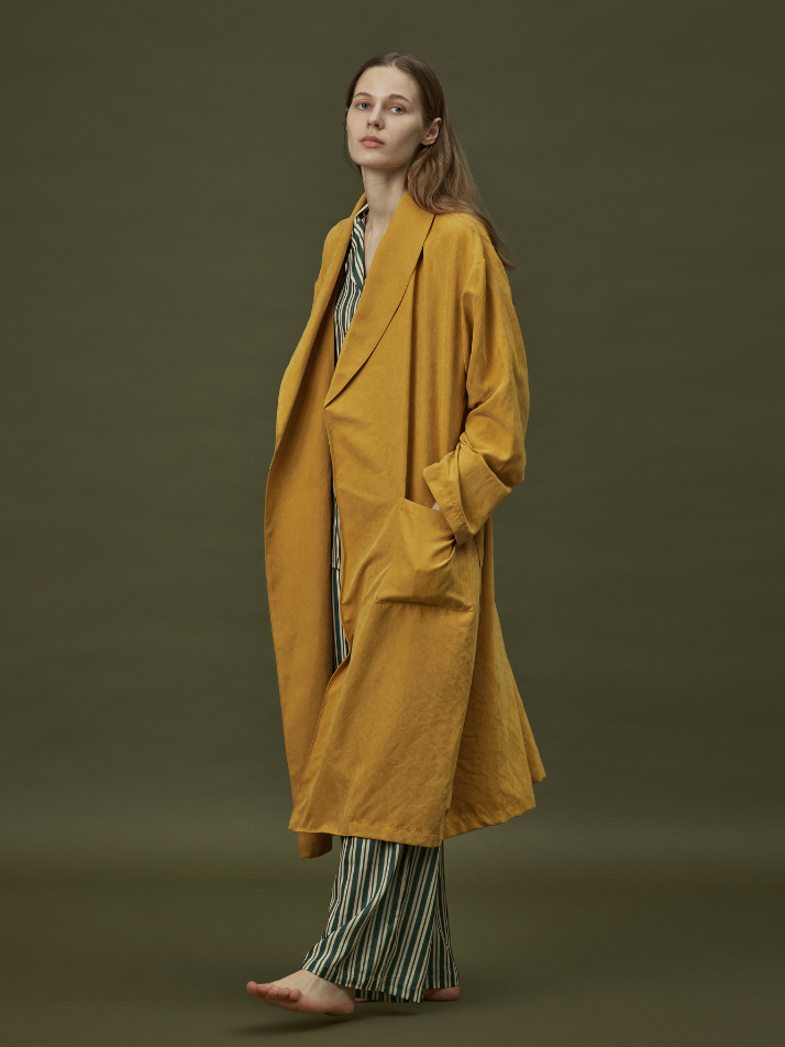 CLASSIC SUEDE LONG ROBE_mustard (women)
