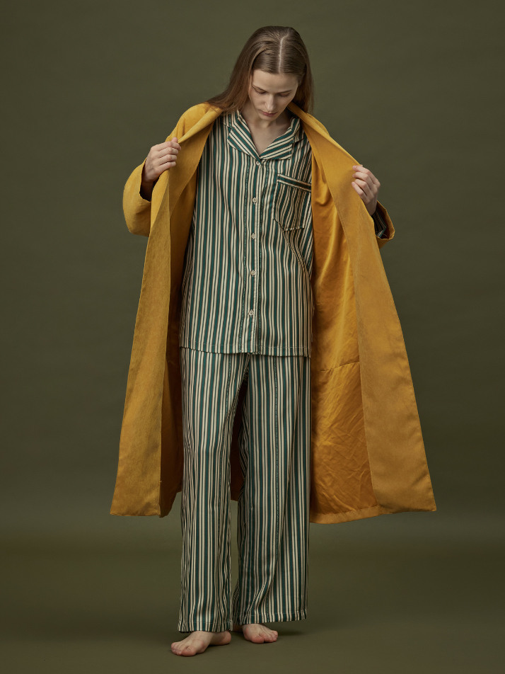CLASSIC SUEDE LONG ROBE_mustard (women)