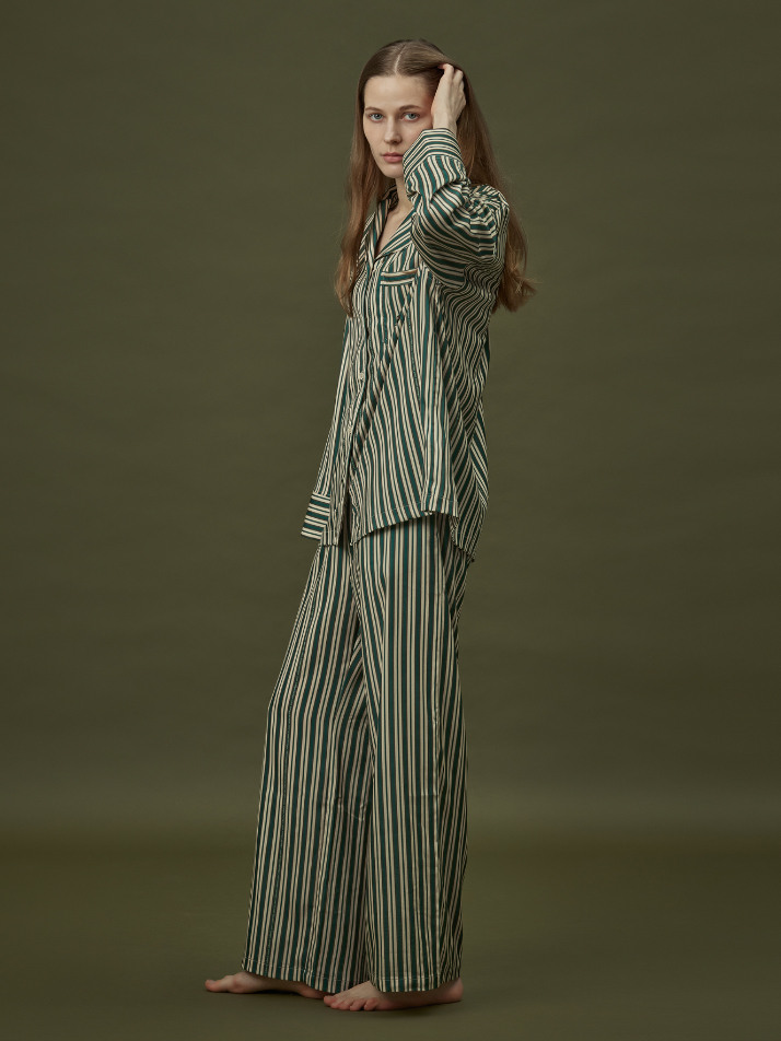 CLASSIC ROUND PAJAMA SET_day stripe