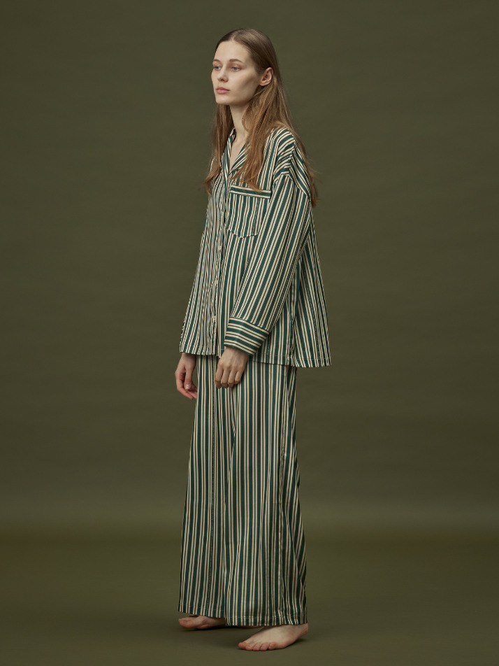 CLASSIC ROUND PAJAMA SET_day stripe