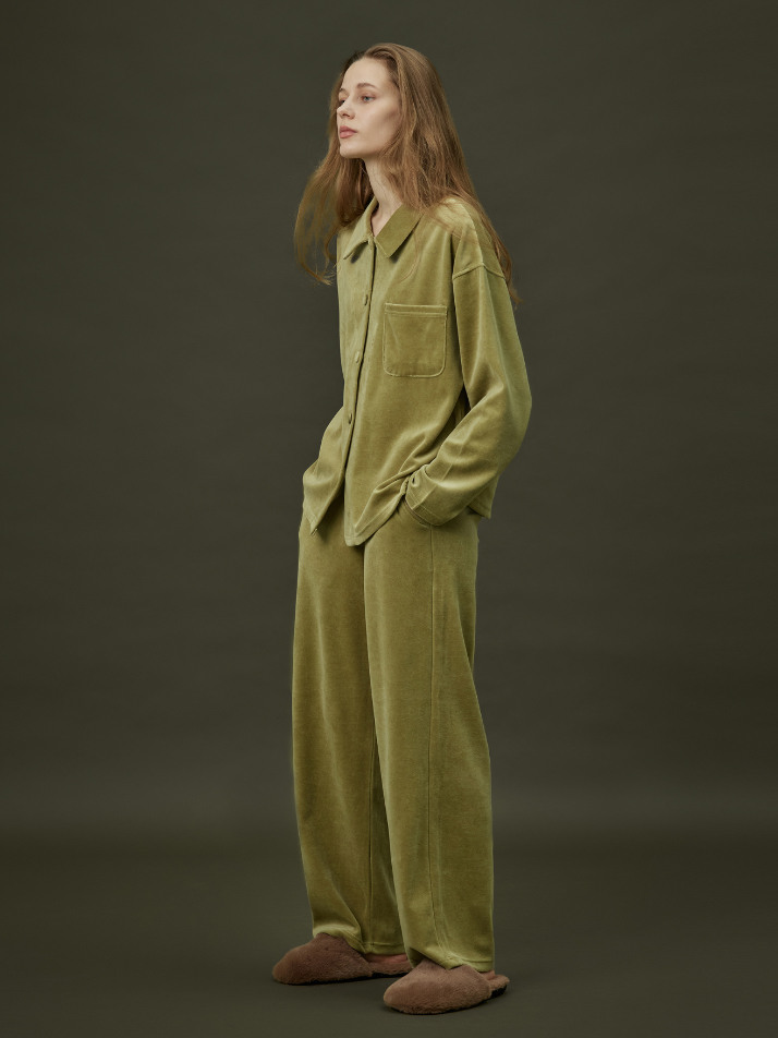VELOUR PAJAMA SET_mild green (women)